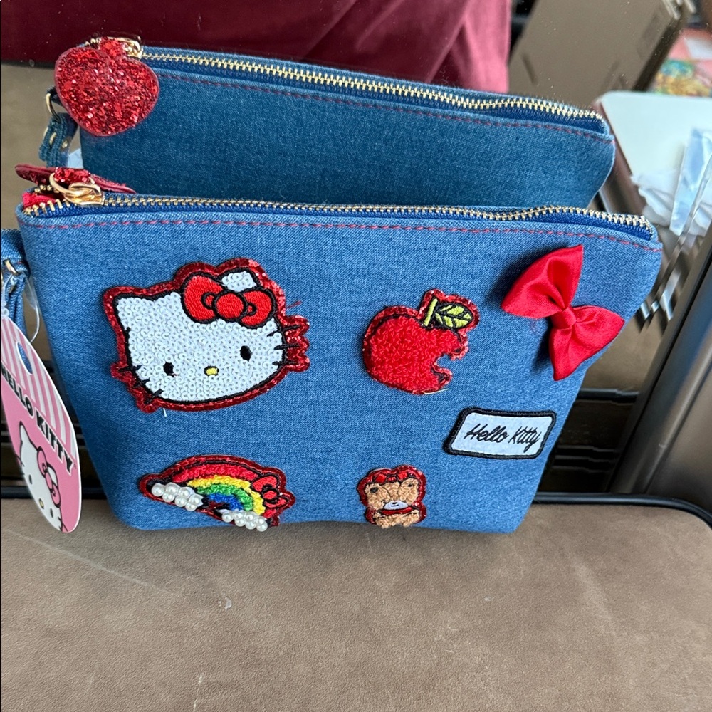 Hello Kitty Blue Denim Bag with Red Details